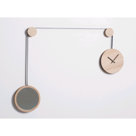Horloge murale design - Le MIROIR-PENDULE de Drugeot Manufacture