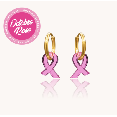 BOUCLES D'OREILLES ARTEFACT OCTOBRE ROSE