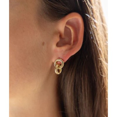 BOUCLE D OREILLE–MEDIUM–ACIER DORE–12mm