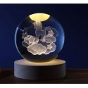 LED TABLE CRYSTAL BALL MEDIUM UNICORN