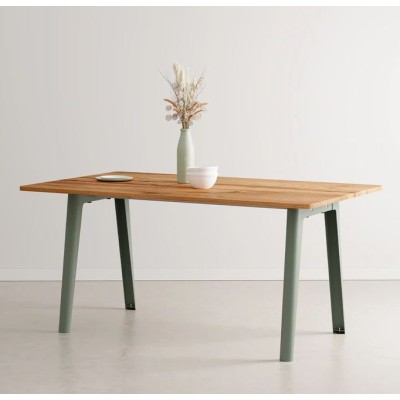 Table New Modern en bois ancien, pieds gris eucalyptus,...